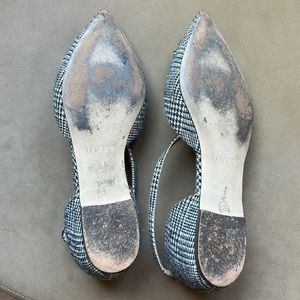 J.Crew Houndstooth Criss-Cross Flats w/ Flower Appliqué 🥿